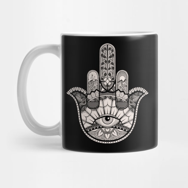 Middle Finger Ornate Hamsa Hand by SunGraphicsLab